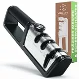 Oliver's Kitchen ® Messerschärfer | Reparieren & Schärfen statt Ersetzen – Stumpfe Klingen wiederbeleben – 3-Stufen-Schärfung für Küche & Haushalt – Schärft Messer, Scheren und mehr