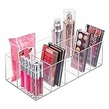 mDesign Kosmetik Organizer – Aufbewahrungsbox mit sechs Fächern für Make-up, Nagellack und Beautyprodukte – idealer Make-up Organizer – transparent
