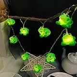 Riaxuebiy Niedliche Frosch Form Lichterketten,LED Frosch Nachtlicht Batteriebetriebenes für Halloween Weihnachten Home Party Kinder Schlafzimmer Dekoration (10er Led, Frosch)