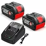 2X 18V 8.0Ah Ersatzakku für Bosch + Ladegerät für 14,4V-18V BAT618 BAT618G BAT609 BAT609G BAT619 BAT619G BAT610G BAT610 BAT618 BAT612 BAT622 Bosch 18V Akku Ersatzteile