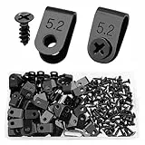 VooGenzek 100 Stück 5.2mm (1/5 Zoll) Nylon U-Type Kabelhalter, Cable Clip Drahtklemme mit 100 Stück Schrauben, für Drahtmanagement (Schwarz)