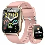 Smartwatch Damen Herren mit Bluetooth-Telefonfunktion, IP68 wasserdicht, SpO2, 1,85 Zoll Touchscreen Fitnessuhr,Herzfrequenz und Schlafmonitor, Schrittzähler sowie 100+ Trainingsmodi für Android iOS