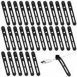 Silikon Kabelbinder, 30 Stück Kabel Organizer Wiederverschließbar Elastisch Kabelsortierer mit Schlossschnalle Multifunktionale Verstellbare Draht Organizer für Zuhause Büro Küche Reisen (Schwarz)