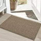 BEQHAUSE Fußmatte Innen Schmutzfänger Türmatten rutschfest, Schmutzfangmatte Waschbar Eingang Matte Fussmatte für Front Hintertür, Eingang, Flur, 50x80 cm, Taupe