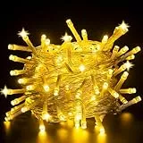 CNMTCCO Lichterkette, 5M 50LEDs Lichterkette Batterie außen mit 6h Timer, Klein Innen Lichterkette für Weihnachten, Hochzeit, Schlafzimmer, Party, Baumdekoration (Warmweiß)