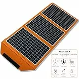 Faltbares Solarpanel 30W mit USB-Tester – Xolunex Solar Ladegerät mit USB & DC (18 V), monokristallin, IP54 – Tragbares Solar Panel für Camping, Outdoor, Wandern & Notfälle