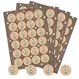 Weihnachtssticker Engel, 96 Stück: Aufkleber Weihnachten Klein, Weihnachtsaufkleber Selbstklebend, Kleine Schutzengel Sticker Rund, Weihnachtliche Etiketten Geschenke, Geschenkaufkleber Kinder, Ø 4 cm