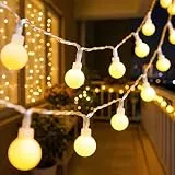 Kimuwote Lichterkette Innen Batterie, 5M(16.4FT) 40LED Kugel Lichterkette mit Timer, Globe Lichterkette für Außen & Innen, Zimmer, Garten, Balkon, Hochzeit, Party, Camping, Weihnachten Deko(Warmweiß)