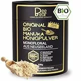 BeeBear Manuka Honigpulver MGO 550 | Bio Nahrungsergänzungsmittel & Superfood Pulver für Smoothie & gesundes Frühstück | Porridge Topping & Müsli Topping | Immunsystem stärken & Energy Pulver