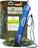 ALPENWERT Wasserfilter Outdoor - Trinkwasserfilter für 4000 Liter gefiltertes Wasser - Trinkwasseraufbereitung die 99,99% aller Keime und Bakterien abtötet