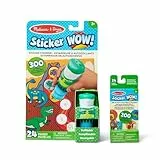 Melissa & Doug - Sticker Wow Stempel-Set Dinosaurier mit Nachfüllset, Mit 500 Stickern, Nachfüllbarer Sticker-Stempel, 24-seitiger Aktivitätenblock und Mini-Block, Für Kinder ab 3 Jahren