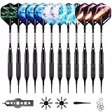 WIN.MAX Dartpfeile mit kunststoffspitze für elektronische dartscheibe 12 Stück Soft Darts Pfeile Set,18 Gramm