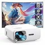Beamer 4K【Auto Fokus&Auto 4P/4D Keystone】 30000L 1080P Full HD WiFi6 Bluetooth5.2 Projektor, Jimveo Unterstützt 4K Beamer Heimkino mit 50% Zoom 400''Display LED Klein, kompatibel mit TV Stick,PC