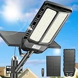 Adewalk 6000W Solar Straßenlaterne mit Fernbedienung, IP66 Wasserdichte Solarlampen für Außen mit Bewegungssensor, 6500K Split Solarleuchten LED Solar Strahler Außen für Gärten Garage Straßen
