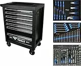 BRILLIANT TOOLS BT153207 Werkstattwagen mit 7 Schubladen und 207 Werkzeugen [Powered by KS TOOLS], Blau