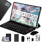 2024 Neueste Tablet 10 Zoll mit Widevine L1, Android 14 Tablet, 20GB RAM+128GB ROM(TF 1TB), Octa-Core 1.8GHz,WiFi 6, 6000mAh, Bluetooth 5.0, 1280 * 800, 8MP+5MP, Tablet mit Tastatur und Maus,Schwarz