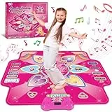 JoltJive Tanzmatte,Leuchtende Tanzmatte Geschenk für Mädchen,Alter 3 4 5 6 7 8 9 10 11 12+ Jahre,Tanzmatte mit LED-Leuchten,4 Spielmodi, 5 Schwierigkeitsstufen,Geburtstag Weihnachten Spielzeug