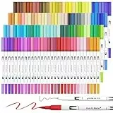 Halobios 120 Farben Dual Brush Pen Set, Filzstifte set für Kinder und Erwachsene, Malbücher, Skizzieren, Zeichnen, Kalligrafie, Grußkarten - Geschenkset