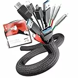 Cable Tube – Kabelschlauch selbstschließend & zuschneidbar 2m x 25mm Schwarz – Kabelkanal flexibel für Kabelmanagement am Schreibtisch, PC, TV etc. – Kabelschutz temperatur-, Feuer- & UV-beständig