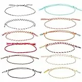 Auidy_6TXD 20 Stück Freundschaft Armbänder für Frauen Mädchen Handgefertigt Geflochten Wickelarmband Multicolor Gewebte Dünn Saiten