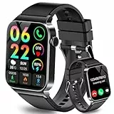 STECEi Smartwatch Herren, 1,85'' HD Touchscreen Smart Watch mit 110+ Sportmodi für iOS Android, Schwarz