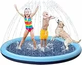 Tosekry Wasserspielzeug Outdoor Spiele, 170CM Wassersprinkler Splash Pad, Gartenspielzeug Sprinkler und Hundepool mit Antirutschfunktion (blau-170cm)