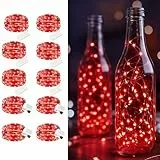 Maxee 10 Stück 3M Rot LED Lichterkette Batterie, Wasserdicht für DIY, Party, Stimmung Lichter, Weihnachtsdeko, Innen- und Außenbereich Deko, 4 Stück Quadratische + 6 Stück Flache Lichterkette