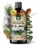 NORDHOLZ® Saunaaufguss BIO '#3 Ruhepol' intensiv & authentisch [100% Naturreine Bio Öle] Sauna Aufguss Konzentrat mit Zirbe, Latsche & Eukalyptus - Manufaktur aus Bayern