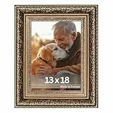 VictoR Bilderrahmen Leonardo 13x18 cm in braun gold – antiker Fotorahmen mit bruchsicherem Acrylglas – vintage Bilderrahmen 13x18 barock – Made in Europe