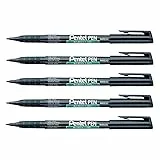 Pentel PEN NMS50 Permanent-Marker, feine Spitze, Schwarz, 5 Stück