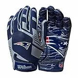 Wilson Handschuhe NFL Team SUPER Grip, Einheitsgröße für Jugendliche, Silikon/Stretch-Lycra