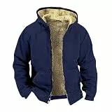 TIMELYE Jacken Outdoor Puffer Jacke Herren Schwarz Fahrradjacke Herren Winter Wolle Herren Jacke Mit Stehkragen Atmungsaktiv Leichte Daunenjacke Herren Winterjacke Herren(Royal Blue,5XL)