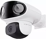virtavo Überwachungskamera Aussen Dreiaugen-Kamera WLAN FHD Kamera,Nachtsicht WiFi Outdoor,außen Farbnachtsicht, Funktioniert mit Alexa, PIR, 2-Wege Audio,Cloud/SD Storage 2MP 2.4Ghz