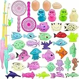 MOOKLIN Roam Angeln Spielzeug, 39 Stück Baby Badespielzeug, Wasserspiel Magnetisches Badewannenspielzeug, BPA-frei Lernspiel Schwebendes Spielzeug Geschenk für Baby Kinder Angelnlernen