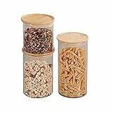 Kesper Aufbewahrungsgläser im 3er Set, gefertigt aus Glas mit Bambusdeckel 92333 13