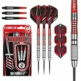 WINMAU Darts Navigator Series 23g - 90% Wolfram Stahlspitze-Set mit Dart Flüge und Dart-Schäften