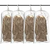 TAILI Vakuumbeutel für Kleidung Hängend, Vacuum Bags for Clothing Vakuumierbeutel Kleidung Mit Kleiderhaken Aufbewahren von Jacken, Anzüge und Kleid Vakuum Platzsparer für Zuhause Reise, 4 Large