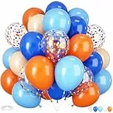 Luftballons Geburtstag Bunt,60 Stück Ballons Bunt Set mit Blau Gold Orange Balloons für Geburtstagsdeko Hochzeit Party Deko 12 Zoll
