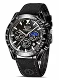 HANPOSH Herren Uhr Chronograph Uhren Herren Chronograph Edelstahl Wasserdicht Analog Quarz Armbanduhr mit Datum Leuchtende Business Casual Uhren fur Männer