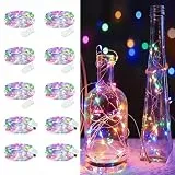 Maxee 10 Stück 3M Farbig LED Lichterkette Batterie, Wasserdicht für DIY, Party, Stimmung Lichter, Weihnachtsdeko, Innen- und Außenbereich Deko, 4 Stück Quadratische + 6 Stück Flache Lichterkette