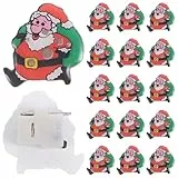 Hemobllo 25 Stück LEDBrosche Weihnachten Brosche Pin, Weihnachtsmann mit Tasche, Anstecknadel Weihnachtsmann Abzeichen für Kind Geschenk Partei Bevorzugungen