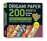 Origami Paper 200 Sheets Kimono Patterns 6 (15 CM): Tuttle Origami Paper: Double-Sided Origami Sheets Printed with 12 Patterns (Instructions for 6 Projects Included)