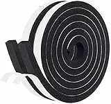 fowong 4m Selbstklebend Dichtungsband 12mm(B) x 12mm(D) x 4m(L) Schaumstoffband für Türen Fenster Türdichtungen kochfeld Anti-Kollision und Lärm Schalldämmung Schwarz