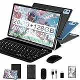 SUAAT 2025 Tablet 10 Zoll Android 14 Widevine L1 20GB RAM+128GB ROM(TF 1TB), Octa-Core,WLAN 6,GMS, 6000mAh, BT 5.0, 1280 * 800, 8MP+5MP, Tablet mit Tastatur und Maus,Schwarz