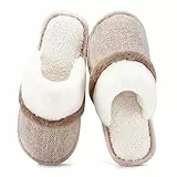 GOEWY Hausschuhe Damen Herren Winter - Flauschige Pantoffeln mit Memory Foam, Wärmende & Rutschfeste Hausschuhe für Kalte Tage Bequeme Elegantes-Slide als stylisches Geschenk(Hellgelb,38/39EU)