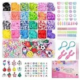 JHWELRG1900+ Loom Bänder Set, 24 Rastern Gummis Bänder Starter Set,DIY Gummibänder für Armbänder Basteln mit Clips,Charms,Perlen und Anderem Zubehör Geschenke für Mädchen Jungs kinder