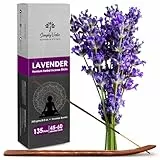 Simply Vedic Lavendel Räucherstäbchen 250g (ca. 135 Stück) mit Halter | Handgerollt & Natürlich | 60 Min. Brenndauer | Ideal für Meditation, Yoga, Entspannung, Raumduft, Geschenkidee