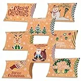 24 Stück Weihnachten Geschenkbox Klein, Weschenkverpackung Weihnachten, Geschenkkarton weihnachten Geschenkbox, Kraftpapier Geschenkkarton, Merry Christmas Weihnachts Süßigkeitenboxen
