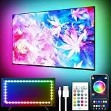 GIPOYENT TV-Lichtleiste, Music Sync LED TV-Hintergrundbeleuchtung, für 32-50 Zoll TV, LED-TV-Licht mit Bluetooth-Funktion - RGB-Farbwechsel-Lichtleiste für Heimkino (9.84FT for 32'-45' TV)