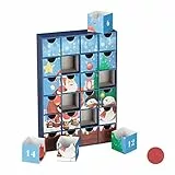 Relaxdays Adventskalender zum selbst Befüllen, 24 Boxen, wiederverwendbar, Kinder & Erwachsene, Weihnachtskalender, blau
